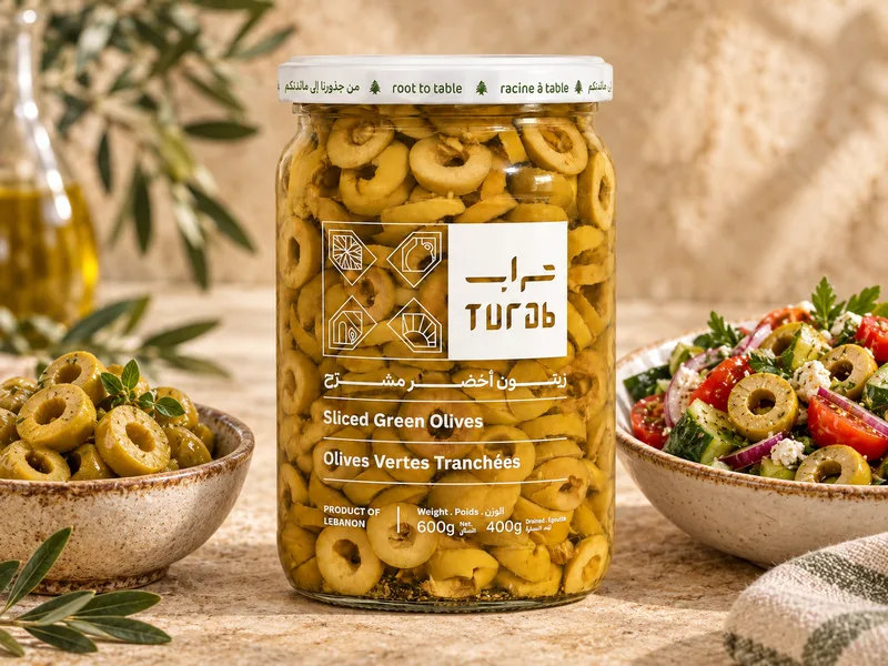 Turab Sliced Green Olives 600g